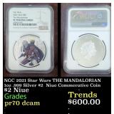 NGC NGC 2021 Star Wars THE MANDALORIAN 1oz .999 Si