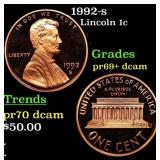 1992-s Proof Lincoln Cent 1c Grades GEM++ Proof De