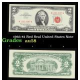 1963 $2 Red Seal United States Note Grades Choice