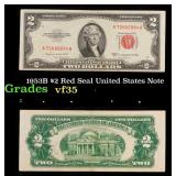 1953B $2 Red Seal United States Note Grades vf++