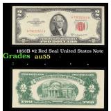 1953B $2 Red Seal United States Note Grades Choice