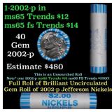 BU Shotgun Jefferson 5c roll, 2002-p 40 pcs Bank $