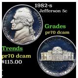 1982-s Proof Jefferson Nickel 5c GEM++ Proof Deep