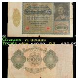 1922 Weimar Germany 10,000 Marks "Vampire" Note Gr