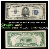 1934D $5 Blue Seal Silver Certificate Grades Selec