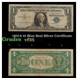 1957A $1 Blue Seal Silver Certificate Grades vf++