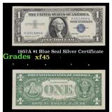 1957A $1 Blue Seal Silver Certificate Grades xf+