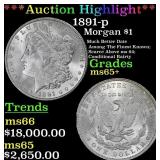***Major Highlight*** 1891-p Morgan Dollar $1 ms65