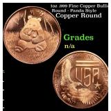 1oz .999 Fine Copper Bullion Round - Panda Style G
