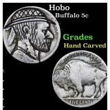 Hobo Buffalo Nickel 5c Grades Hand Carved