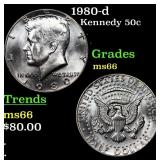 1980-d Kennedy Half Dollar 50c Grades GEM+ Unc