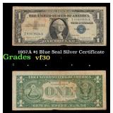 1957A $1 Blue Seal Silver Certificate Grades vf++
