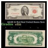 1953B $2 Red Seal United States Note Grades vf++