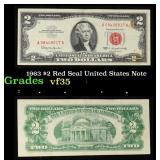 1963 $2 Red Seal United States Note Grades vf++
