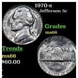 1970-s Jefferson Nickel 5c Grades GEM+ Unc