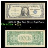 1957A $1 Blue Seal Silver Certificate Grades vf++