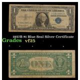 1957B $1 Blue Seal Silver Certificate Grades vf+