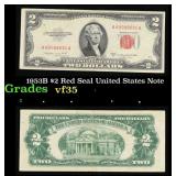 1953B $2 Red Seal United States Note Grades vf++