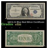 1957A $1 Blue Seal Silver Certificate Grades vf++