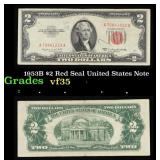 1953B $2 Red Seal United States Note Grades vf++