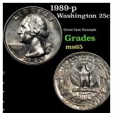 1989-p Washington Quarter 25c Grades GEM Unc