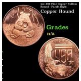 1oz .999 Fine Copper Bullion Round - Panda Style G