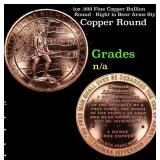 1oz .999 Fine Copper Bullion Round - Right to Bear