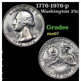1776-1976-p Washington Quarter 25c Grades GEM++ Un