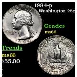 1984-p Washington Quarter 25c Grades GEM+ Unc