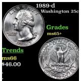 1989-d Washington Quarter 25c Grades GEM+ Unc