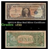 1957A $1 Blue Seal Silver Certificate Grades vf++