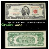 1963 $2 Red Seal United States Note Grades Choice