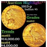 ***Major Highlight*** 1913-p Gold Indian Half Eagl