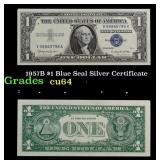 1957B $1 Blue Seal Silver Certificate Grades Choic