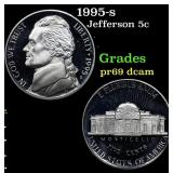 1995-s Proof Jefferson Nickel 5c Grades GEM++ Proo
