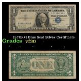 1957B $1 Blue Seal Silver Certificate Grades vf++