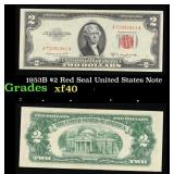 1953B $2 Red Seal United States Note Grades xf