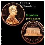 1992-s Proof Lincoln Cent 1c Grades GEM++ Proof De