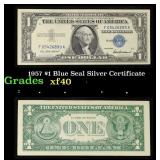 1957 $1 Blue Seal Silver Certificate Grades xf