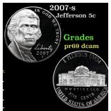 2007-s Proof Jefferson Nickel 5c Grades GEM++ Proo
