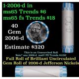 BU Shotgun Jefferson 5c roll, 2006-d 40 pcs Bank $