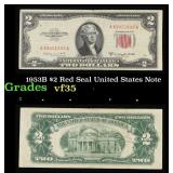 1953B $2 Red Seal United States Note Grades vf++