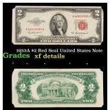 1953A $2 Red Seal United States Note Grades xf det