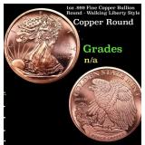 1oz .999 Fine Copper Bullion Round - Walking Liber