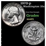 1970-p Washington Quarter 25c Grades GEM Unc