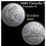 1986 Canada $1 Canada Dollar 1 Grades Select Unc