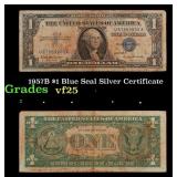 1957B $1 Blue Seal Silver Certificate Grades vf+