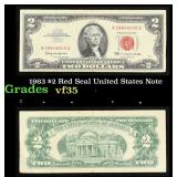 1963 $2 Red Seal United States Note Grades vf++