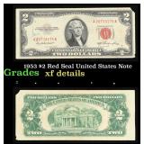1953 $2 Red Seal United States Note Grades xf deta
