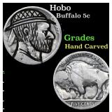 Hobo Buffalo Nickel 5c Grades Hand Carved